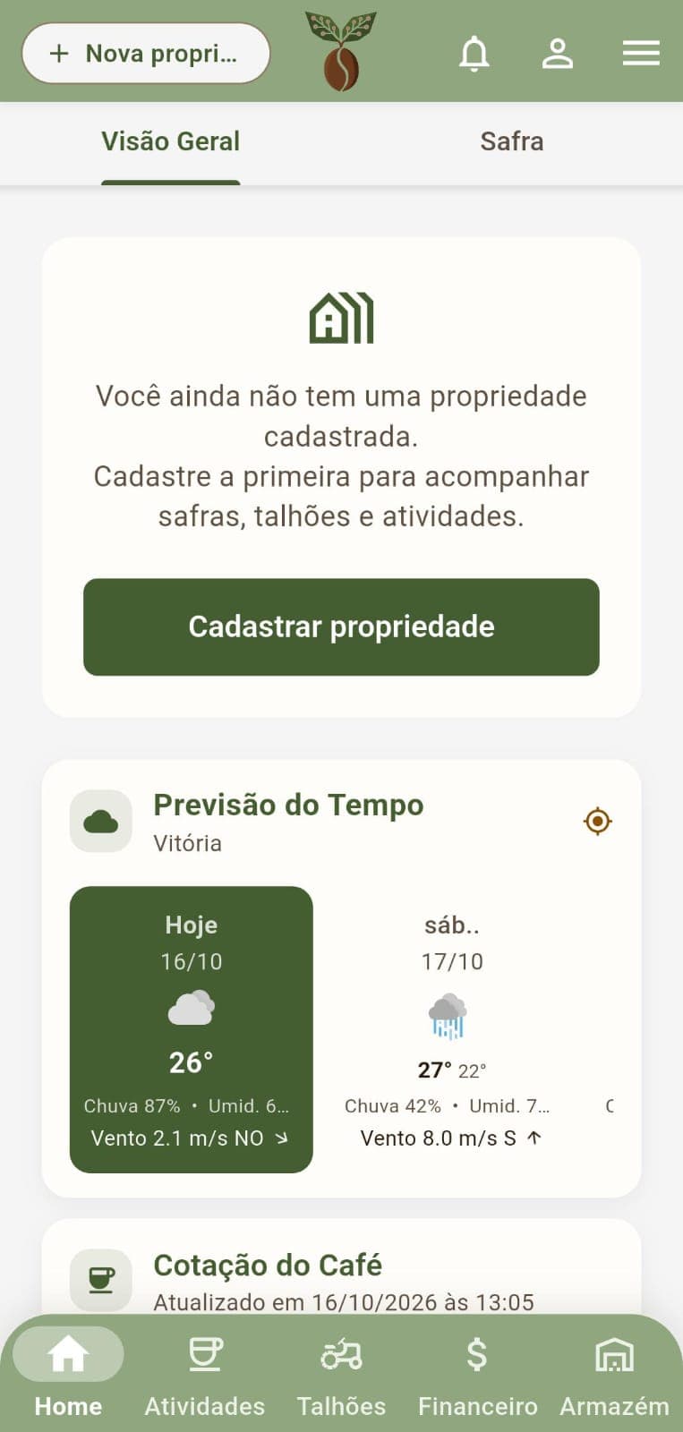 Print da tela: Cadastro de Propriedade